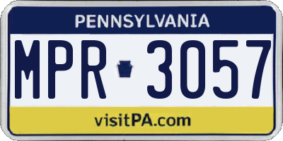 PA license plate MPR3057