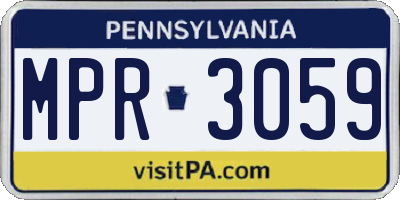 PA license plate MPR3059
