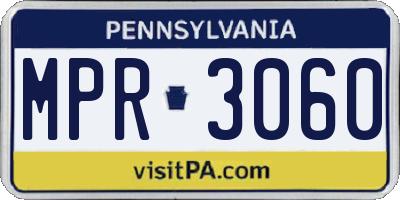 PA license plate MPR3060