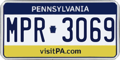 PA license plate MPR3069