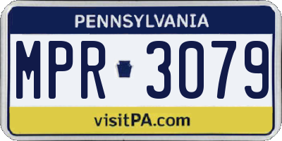 PA license plate MPR3079