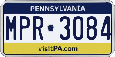 PA license plate MPR3084