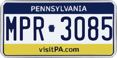 PA license plate MPR3085