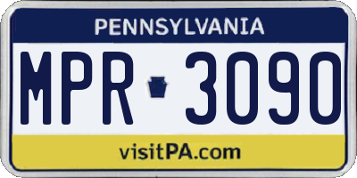 PA license plate MPR3090