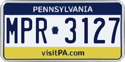PA license plate MPR3127
