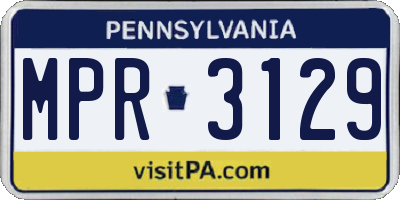 PA license plate MPR3129