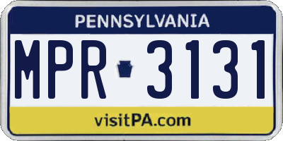 PA license plate MPR3131