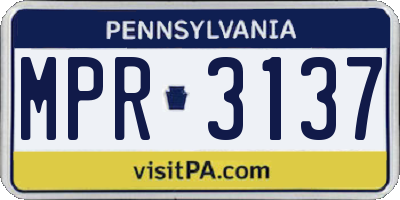 PA license plate MPR3137