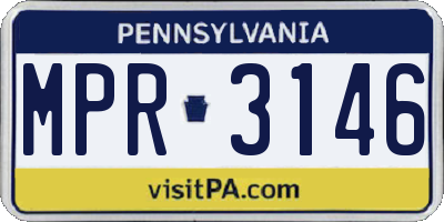 PA license plate MPR3146