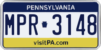 PA license plate MPR3148