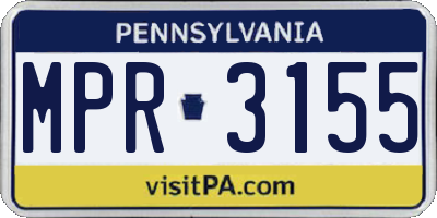 PA license plate MPR3155