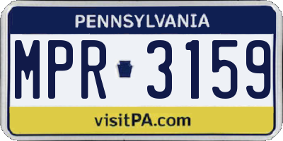 PA license plate MPR3159