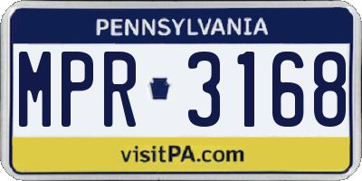 PA license plate MPR3168