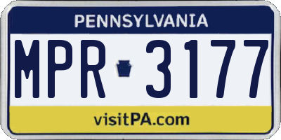 PA license plate MPR3177