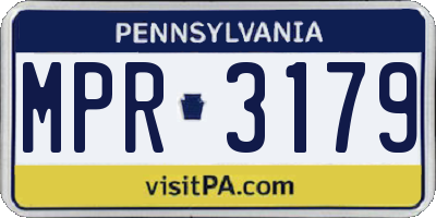 PA license plate MPR3179