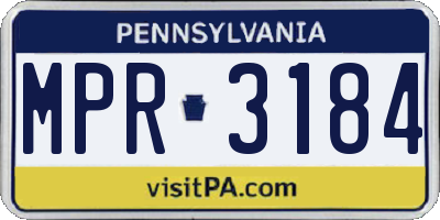 PA license plate MPR3184