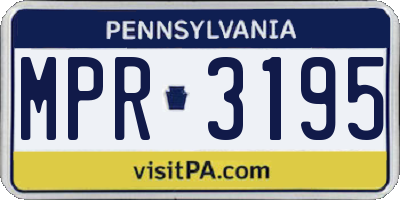 PA license plate MPR3195