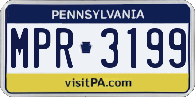 PA license plate MPR3199