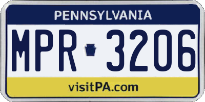 PA license plate MPR3206