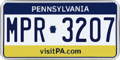 PA license plate MPR3207