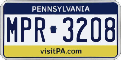 PA license plate MPR3208