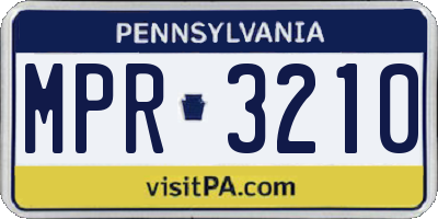 PA license plate MPR3210