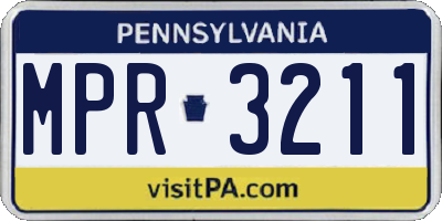 PA license plate MPR3211