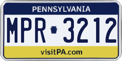 PA license plate MPR3212