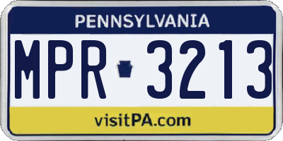 PA license plate MPR3213