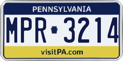 PA license plate MPR3214