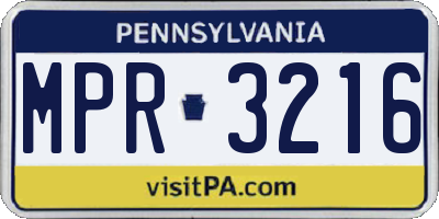 PA license plate MPR3216