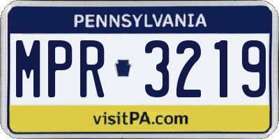PA license plate MPR3219