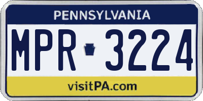 PA license plate MPR3224