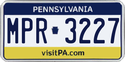 PA license plate MPR3227