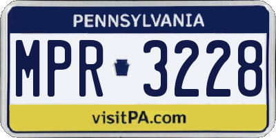 PA license plate MPR3228