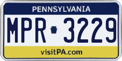 PA license plate MPR3229