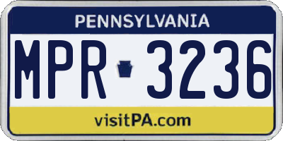 PA license plate MPR3236