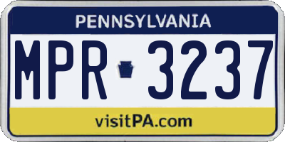 PA license plate MPR3237