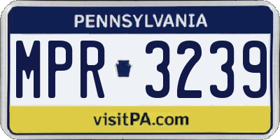PA license plate MPR3239