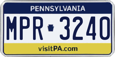 PA license plate MPR3240