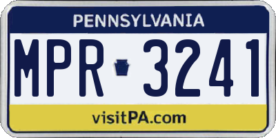 PA license plate MPR3241