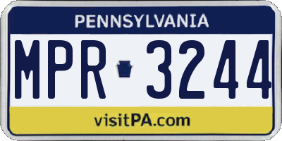PA license plate MPR3244