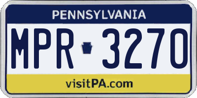 PA license plate MPR3270