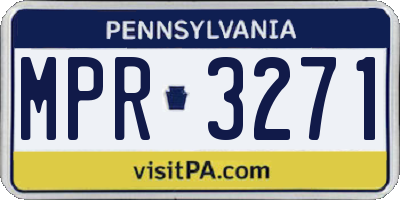 PA license plate MPR3271