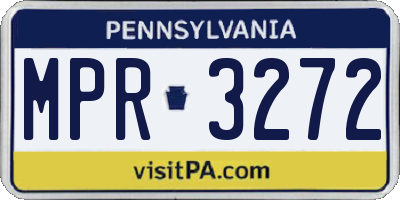 PA license plate MPR3272