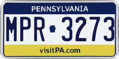 PA license plate MPR3273