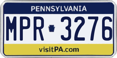PA license plate MPR3276