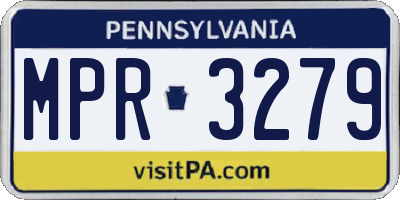 PA license plate MPR3279