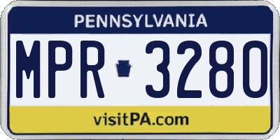 PA license plate MPR3280