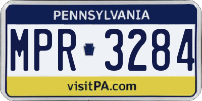 PA license plate MPR3284